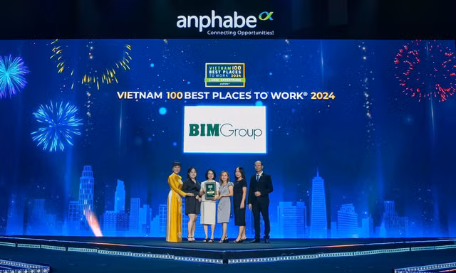 BIM Group được vinh danh Top 100 'Nơi làm việc tốt nhất Việt Nam 2024'