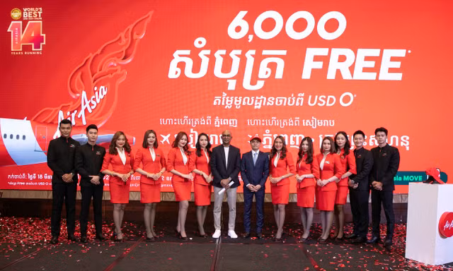 AirAsia Campuchia chính thức khai trương ba đường bay nội địa mới