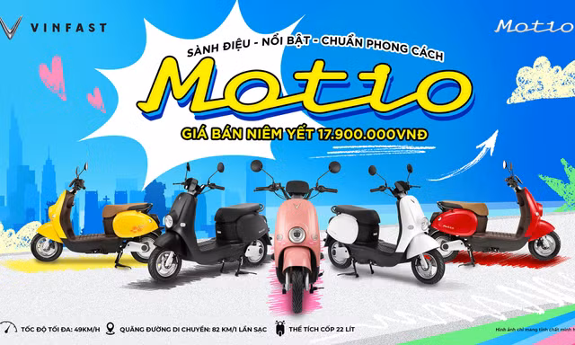 Vinfast ra mắt xe máy điện motio dành cho học sinh