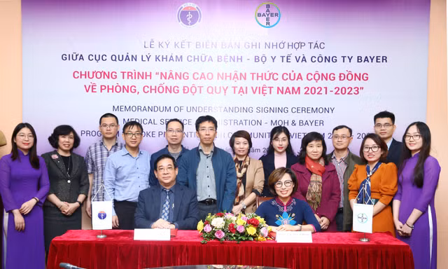 Bayer Việt Nam và Cục Quản lý Khám, chữa bệnh (QLKCB) ký Biên bản ghi nhớ xây dựng “Kênh thông tin điện tử Phòng chống đột quỵ dành cho người bệnh và cộng đồng giai đoạn 2021 - 2023”.
