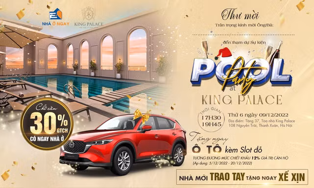 Ngày 09/12 Đất Xanh Miền Bắc mở bán căn hộ King Palace - 'Nhà mới trao tay - Tặng ngay xế xịn'