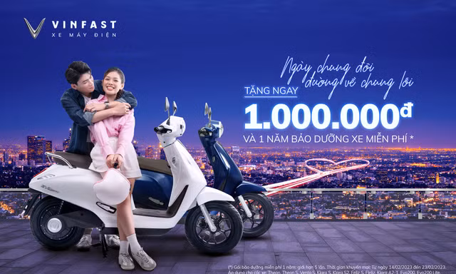 VinFast tặng quà Valentine cho khách hàng mua xe máy điện