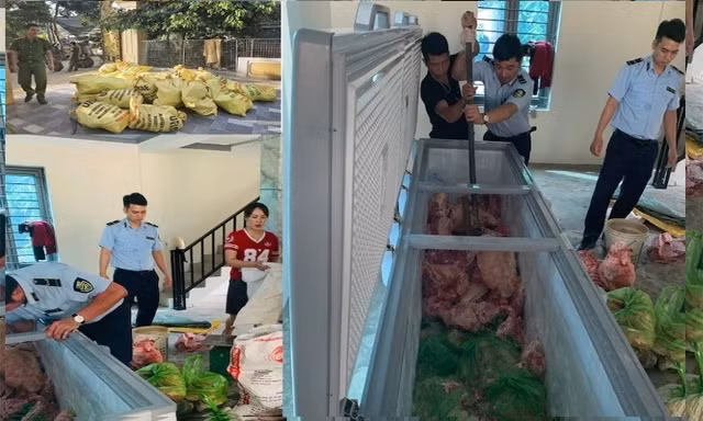 Các lực lượng chức năng đang kiểm tra số tang vật thu giữ