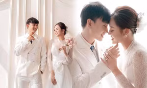 Thu Quỳnh khoe ảnh cưới đẹp như mơ cùng Hoàng Vũ ở 'Hương vị tình thân'