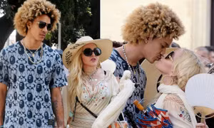 Madonna hôn tình trẻ kém 36 tuổi giữa phố đông người