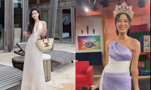 Hoa hậu Đỗ Thị Hà thăng hạng phong cách thấy rõ chỉ qua một chiếc váy lụa