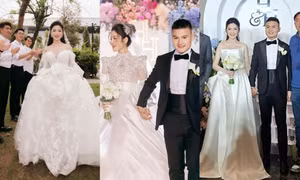 Ngắm cận cảnh 3 bộ váy cưới của Chu Thanh Huyền: Lộng lẫy đến từng chi tiết