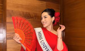 Bộ áo dài đỏ rực rỡ có giúp Kỳ Duyên giành lợi thế ban đầu ở Miss Universe 2024?