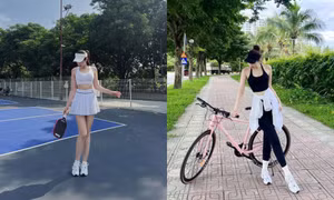 Đang mê tập pickleball, Hoa hậu Đỗ Thị Hà lại chuyển sang môn thể thao khác