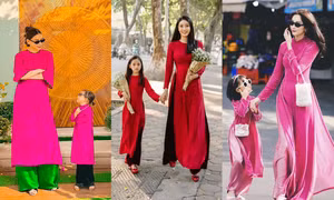 Con gái sao Việt diện áo dài đôi cùng mẹ: Ai được khen là "Hoa hậu tương lai"?