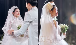 Tạo hình cô dâu của Doãn Hải My cực giống một Công nương Hoàng gia châu Âu 