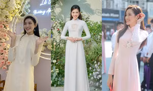 "Dành cả thanh xuân" đi bê tráp, Hoa hậu Đỗ Thị Hà lần nào cũng xinh đẹp miễn chê