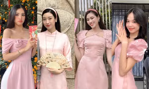 Bốn Hoa hậu Đỗ Mỹ Linh, Tiểu Vy, Đỗ Thị Hà và Thanh Thủy “đụng hàng” đầu năm