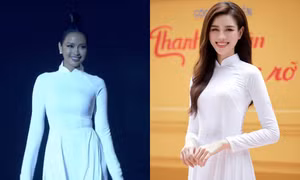 Cùng khoe dáng với áo dài trắng, Đỗ Thị Hà hơn hẳn Ngọc Châu, Nam Em ở một điểm