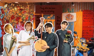TP.HCM: Gen Z "xúng xính" áo dài chụp ảnh Tết sớm, tranh thủ thời tiết mát mẻ