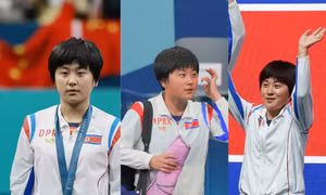 Khoảnh khắc đáng yêu của VĐV bóng bàn Triều Tiên tại Olympic Paris 2024