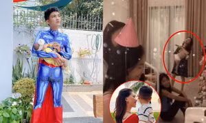 "Nỗi khổ" khi có con nhỏ của sao: Mạc Văn Khoa làm siêu nhân, Hòa Minzy vừa hát vừa bế con