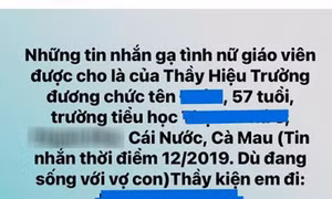 Kiểm điểm hiệu trưởng nhắn tin nhạy cảm với nữ giáo viên 