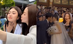 Dàn sao Marry My Husband tái ngộ ở đám cưới, Park Min Young - Gyu Ri "dưỡng thê"