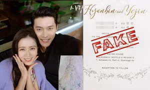 Lộ diện thiệp cưới khác của Hyun Bin - Son Ye Jin, phiên bản ban đầu có dấu hiệu "pha-ke"?