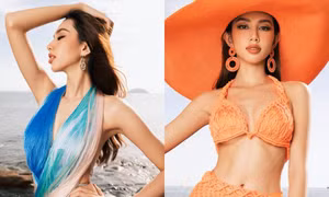 Ngắm Hoa hậu Thùy Tiên đẹp hút hồn như "nữ thần biển cả" trong loạt thiết kế cắt xẻ hiểm hóc