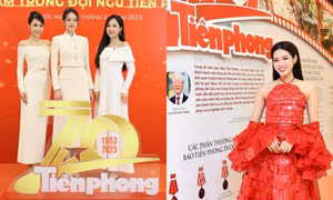 Hoa hậu Đỗ Thị Hà, Thanh Thủy chúc mừng Kỷ niệm 70 báo Tiền Phong xuất bản số đầu tiên