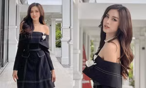 Diện váy khoe vai trần xinh đẹp, Hoa hậu Đỗ Thị Hà đăng caption “thả thính” cực đáng yêu