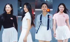 Top 41 Hoa hậu Việt Nam 2024 xinh đẹp rạng rỡ, tự tin trong buổi tập catwalk 