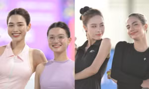 Hoa hậu Đỗ Thị Hà, Á hậu Ngọc Hằng thi đấu hết mình tại Giải Vô địch Pickleball