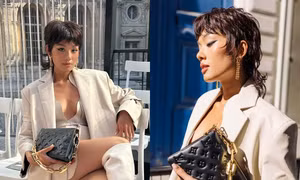 Á hậu Thảo Nhi lạ lẫm với kiểu tóc mullet, ngồi hàng ghế đầu tại show của Louis Vuitton