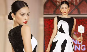 Cận cảnh thiết kế đặc biệt Hoa hậu Tiểu Vy mặc trong show Xuân Hè 2022 của NTK Công Trí