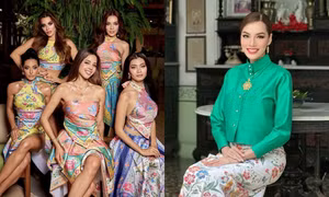 Hoàng Phương cùng Top 10 Miss Grand diện trang phục truyền thống Thái Lan