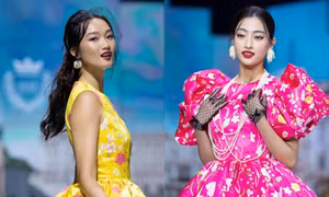 Hoa hậu Lương Thùy Linh làm vedette, đọ trình catwalk cùng Quán quân SupermodelMe Quỳnh Anh
