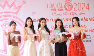 Hoa hậu Thanh Thủy cổ vũ thí sinh dự Ngày hội Tuyển sinh Hoa hậu Việt Nam 2024