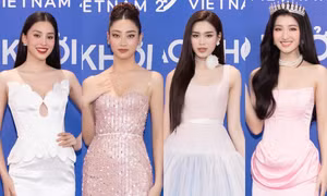 Tiểu Vy, Lương Thùy Linh, Đỗ Thị Hà khoe đẳng cấp giám khảo tại thảm đỏ Miss World Vietnam