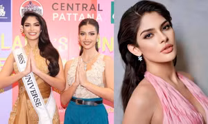 Miss Universe Sheynnis Palacios trông khác lạ khi đội tóc giả, đọ sắc bên Á hậu 2 