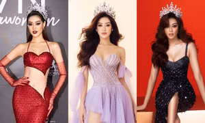 Khánh Vân quyến rũ với váy dạ hội lấy cảm hứng từ vương miện Hoa hậu Hoàn vũ