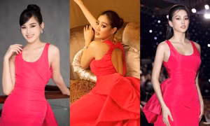 3 nàng hậu Tiểu Vy, Đỗ Thị Hà, Khánh Vân đọ sắc với màn “đụng độ” mẫu váy của NTK Công Trí