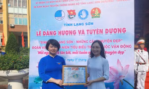 Tôn vinh những thanh niên tiêu biểu. Ảnh: Duy Chiến 