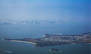 Khu vực giữa TP Hạ Môn của Trung Quốc đại lục và đảo Kinmen của Đài Loan. (Ảnh: Getty)