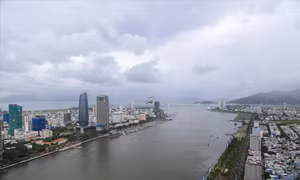 Một góc trung tâm thành phố Đà Nẵng nhìn từ trên cao Ảnh: Nguyễn Thành