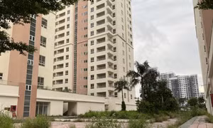 Khu tái định cư Bình Khánh ở TP. Thủ Đức đang có dấu hiệu xuống cấp, cỏ mọc um tùm