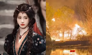 Phim trường “Nguyệt Lân Ỷ Kỷ” bốc cháy dữ dội, Cúc Tịnh Y thoát kịp thời