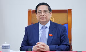 Thủ tướng Phạm Minh Chính tại cuộc điện đàm với Thủ tướng Úc Anthony Albanese. Ảnh: VGP