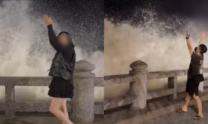 Trào lưu 'sống ảo' trước sóng lớn biển Nha Trang tiềm ẩn nguy hiểm 