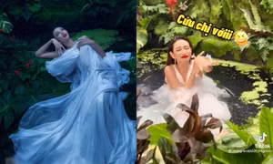 Hậu trường cảnh Hoa hậu Thùy Tiên làm "nữ thần dưới nước": Lạnh run nhưng biểu cảm mặn mòi