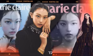Haerin NewJeans mặc trang phục "đụng hàng" Taylor Swift trên bìa Marie Claire