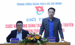 Bí thư T.Ư Đoàn Nguyễn Tường Lâm giới thiệu về cuộc vận động sáng tác ca khúc tuyên truyền Đại hội Đoàn toàn quốc lần thứ XII. 