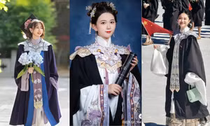 Mùa tốt nghiệp, Gen Z xứ Trung "xuyên không" trong lễ phục kết hợp Hán phục