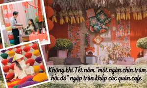 Không khí Tết "một ngàn chín trăm hồi đó" tại các quán cà phê: Trở lại Tết xưa cùng Gen Z